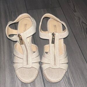Michael Kors Gold Zipper Wedges